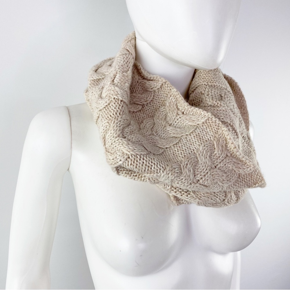 J. Crew Tan Beige Cable-Knit Infinity Scarf - Picture 3 of 7